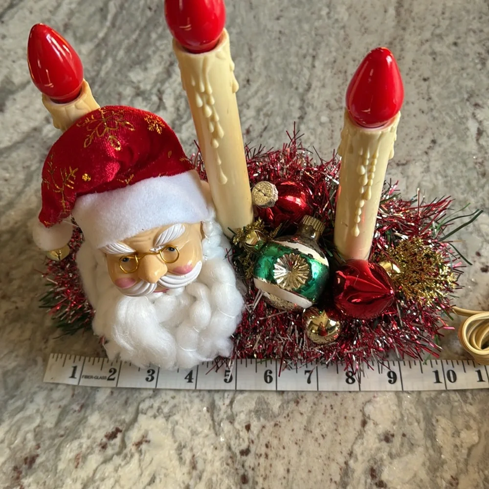 Vintage Santa Decorated Christmas Candle